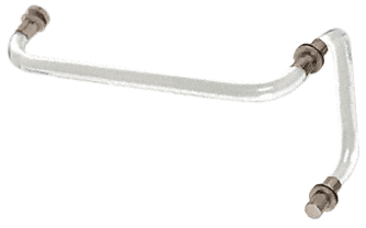 Acrylic Smth 18" Towel Bar 8" Pull Handle & Brushed Nickel Rings-Combo