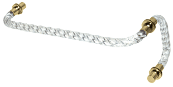 Acrylic Twist 18" Towel Bar With 6" Pull Handle and Brass Rings -Combo