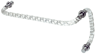 Acrylic Twist 18" Towel Bar With 8" Pull Handle & Chrome Rings - Combo