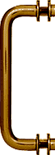 Antiq Brass 8" Sngl-Side Solid Brass 3/4" Pull Handle & Metal Washer