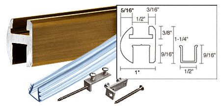 Antique Brass 98" Deluxe Shower Door Header Kit - SDH980ABR