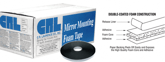 Black 1/32" x 1/2" All-Purpose Foam Mounting Tape - CRL423212