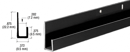 Black Electro-Static Paint 1/4" Standard Aluminum "J" Channel