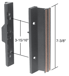 Black Standard Mortise - Style Handle 3-15/16" Screw Holes - C1058