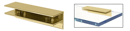 Brass Rectangular Interior Shower Shelf Clamp With Support Leg - EH130