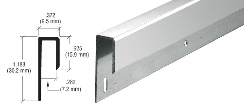 Brite Anodized 1/4" Deep Nose Aluminum "J" Channel