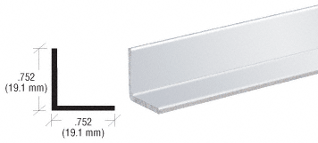Brite Anodized 3/4" Aluminum Angle Extrusion