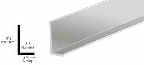 Brite Anodized Aluminum 3/8" L-Bar Extrusion