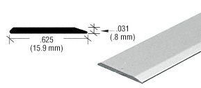 Brite Anodized Aluminum 5/8" Flat Face Mirror Edge Molding