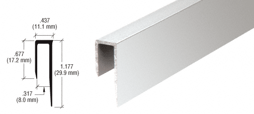 Brite Anodized Aluminum Deep Nose 5/16" "J" Channel