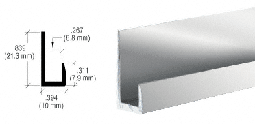 Brite Anodized Finish Low Profile 1/4" "J" Channel