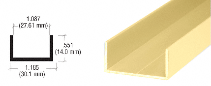 Brite Gold Anodized 1-1/16" Single "U" Channel