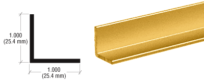 Brite Gold Anodized 1" Aluminum Angle Extrusion