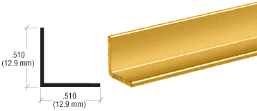 Brite Gold Anodized 1/2" Aluminum Angle Extrusion
