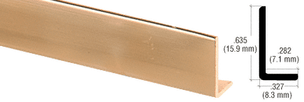 Brite Gold Anodized Aluminum 5/8" L-Bar Extrusion