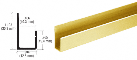 Brite Gold Anodized Aluminum Deep Nose 3/8" "J" Channel