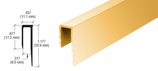 Brite Gold Anodized Aluminum Deep Nose 5/16" "J" Channel