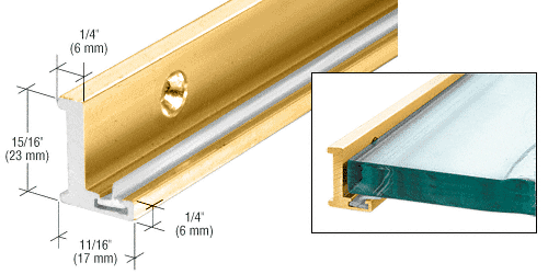 Brite Gold Anodized Aluminum Jamb With Clear Vinyl Wipe - AJ78BGA