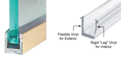 Brite Gold Anodized Dry Glaze U-Channel With Vinyl