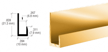 Brite Gold Anodized Finish Low Profile 1/4" "J" Channel