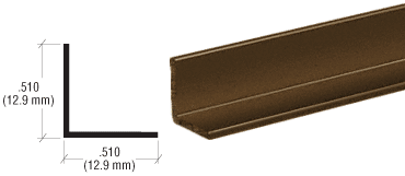 Bronze Electro-Static Paint Finish 1/2" Aluminum Angle Extrusion