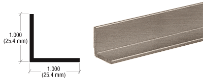 Brushed Nickel 1" Angle Extrusion