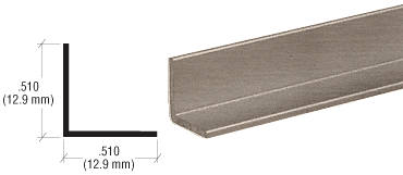 Brushed Nickel 1/2" Aluminum Angle Extrusion