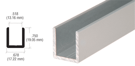 Brushed Nickel 1/2" Fixed Panel Shower Door Deep-U Channel - 98"