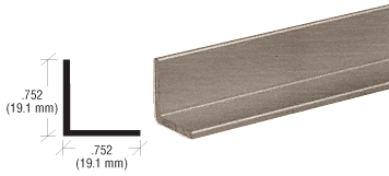 Brushed Nickel 3/4" Aluminum Angle Extrusion