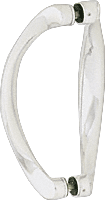 Brushed Nickel 6" Back-To-Back Sculptured Solid Pull Handle - SSDP6BN