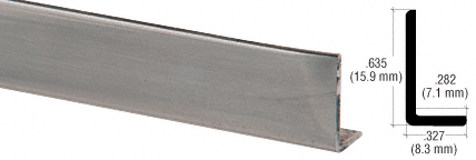 Brushed Nickel Aluminum 5/8" L-Bar Extrusion