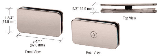 Brushed Pewter 180 Degree Traditional Style Glass Clamp - GEN180PW