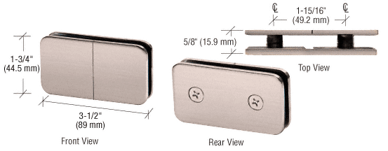 Brushed Pewter 180° Traditional Split Face & "Y" Inline Glass Clamp