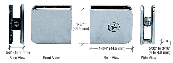 Brushed Pewter Traditional Style Fixed Panel U-Clamp -