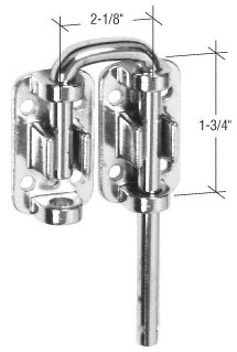 Chrome 2-1/8" Sliding Door Loop Lock
