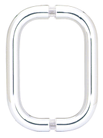Chrome 6" B-to-B Solid Brass 3/4" Pull Handles without Metal Washers