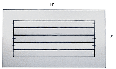 Clear Acrylic 14" X 8" Adjustable Louver Mirror Grille