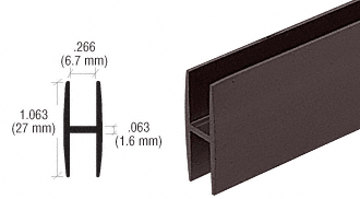 Dark Bronze 1/4" "H" Channel