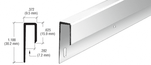 Dipped Brite Anodized 1/4" Deep Nose Aluminum "J" Channel