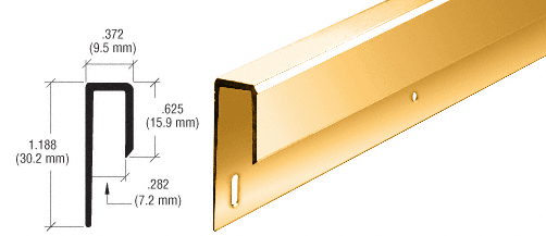Dipped Brite Gold Anodized 1/4" Deep Nose Aluminum "J" Channel