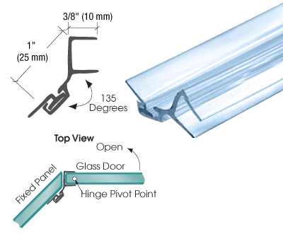 GDI 135 Degree Door Jamb Seal for 5/16" Glass