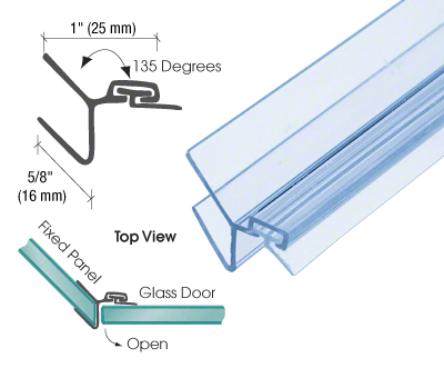 GDI 135 Degree Strike Jamb Seal for 5/16" Glass