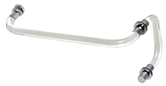 GDI 18" Acrylic Smooth Towel Bar With 6" Pull Handle and Chrome Rings - Combination Set