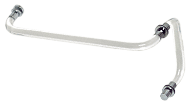 GDI 24" Acrylic Smooth Towel Bar With 8" Pull Handle and Chrome Rings - Combination Set
