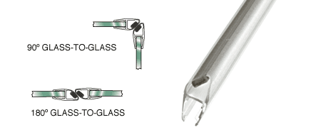 GDI 45 Degree RH Magnetic Profile for Glass-to-Glass fits 1/4" and 5/16" Glass