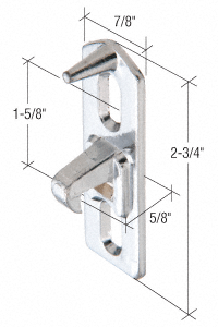 GDI 7/8" Wide Chrome Plated Lock Keeper with 1-5/8" Screw Holes for Crossly Doors