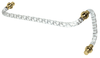 GDI Acrylic Twist 18" Towel Bar with 8" Pull Handle and Brass Rings - Combination Set