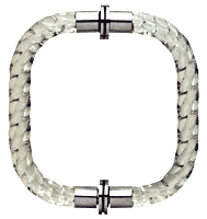 GDI Acrylic Twist 6" Back-to-Back Shower Door Pull Handle with Chrome Rings