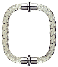 GDI Acrylic Twist 8" Back-to-Back Shower Door Pull Handle With Chrome Rings