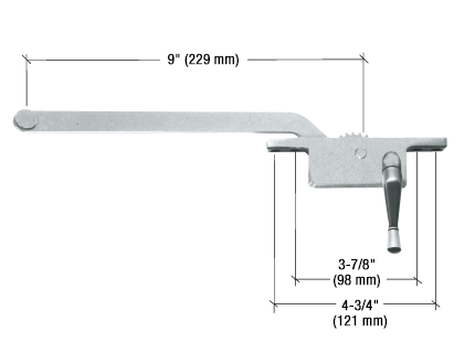 GDI Aluminum 9" Right Hand Square Series Casement Window Operator